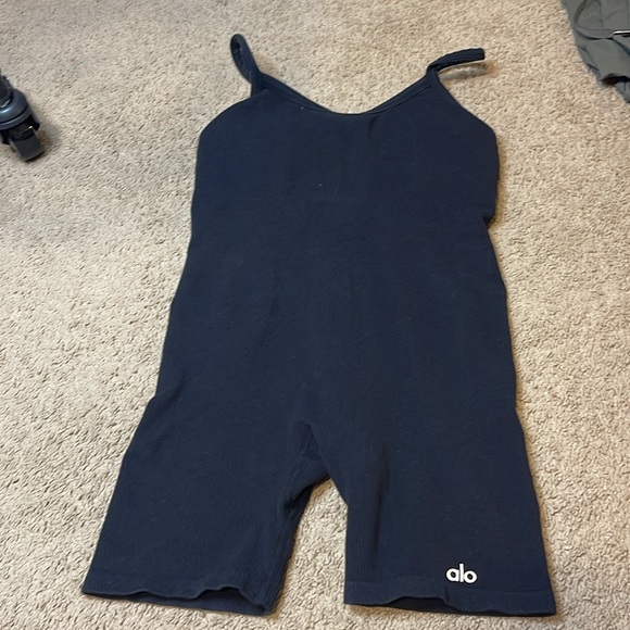Alo seamless ribbed mellow Romper Bodysuit Black Sz S - Picture 3 of 7